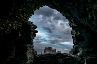Rock of Cashel viewed from ruins of Hore Abbey, County Tipperary, Ireland.